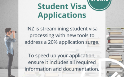 INZ update: Student Visa Applications